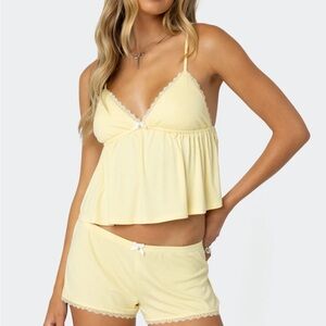 Edikted Babydoll Top Yellow